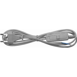Сетевой шнур с выключателем, 230В 1,9м серый, KF-HK-1 23049