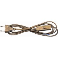 Сетевой шнур с выключателем, 230В 1,9м золото, KF-HK-1