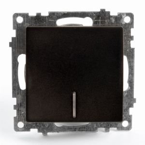 Выключатель 1-клавишный c индикатором (механизм) STEKKER GLS10-7101-05, 250В, 10А, серия Катрин, черный 39605