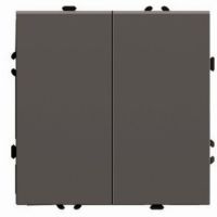 Выключатель 2-клавишный (механизм) STEKKER 250В 10А серия Эмили RSВт10-5104-09 антрацит soft touch 49918