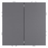 Выключатель 2-клавишный (механизм) СЗК STEKKER 250В 10А серия Эмили RSВт10-5104-10ZK платиново-серый soft touch 50239