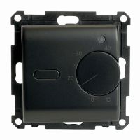 Терморегулятор механический для теплого пола (механизм) STEKKER GLS00-7117-05 250В 3500Вт серия Катрин черный 49741