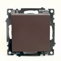 Переключатель перекрестный 1-клавишный (механизм) STEKKER GLS10-7110-04 250В 10А серия Катрин шоколад 49180