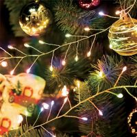 Светодиодная гирлянда Кластер (на проволоке) Feron CL584 линейная 12м  мультиколор c питанием от сети 230В прозрачный шнур 51449