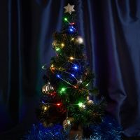 Светодиодная гирлянда Feron CL577 линейная Роса (на плоском проводе) 220В мультиколор c питанием от сети 48618