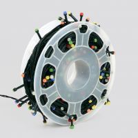 Светодиодная гирлянда на бобине Feron CL98 линейная 50м + 3м 230В 2700К c питанием от сети зеленый шнур 51436