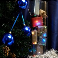 Светодиодная гирлянда Feron CL588 линейная Роса мультиколор 2м с питанием от батареек прозрачный шнур 51441