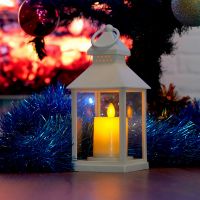 Световая фигура Свеча 'Волшебный фонарь' 1LED 2700K батарейки 3*ААА 22см белый LT133 51458