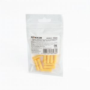 Гильза соединительная изолированная STEKKER LD301-4060 сечение 4,0-6,0 мм2, 48A, желтый (DIY упаковка 10 шт) 39402