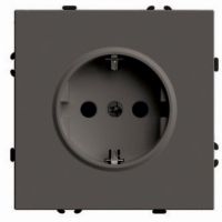 Розетка 1-местная с защитной шторкой с/з (механизм) STEKKER 250В 16А серия Эмили RST16-5110-09 антрацит soft touch 49932