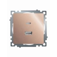 Розетка 2-местная USB + type C (механизм) STEKKER GLS10-7116-02 250B 3A max 20Вт серия Катрин шампань 50056 Розетка 2-местная USB + type C (механизм) STEKKER GLS10-7116-02 250B 3A max 20Вт серия Катрин шампань 50056