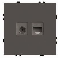 Розетка TВ + компьютерная RJ-45 (механизм) STEKKER серия Эмили RST00-5106-09 антрацит soft touch 49924 Розетка TВ + компьютерная RJ-45 (механизм) STEKKER серия Эмили RST00-5106-09 антрацит soft touch 49924
