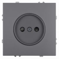 Розетка 1-местная с з/ш б/з (механизм) СЗК STEKKER 250В 16А серия Эмили RST16-5109-10ZK платиново-серый soft touch 50242