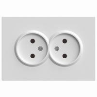 Розетка 2-местная с защитной шторкой STEKKER б/з 250В 16А серия Эмили RST16-5116-01 белый фарфор soft touch 49877