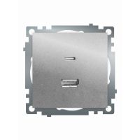 Розетка 2-местная USB + type C (механизм)) STEKKER GLS10-7116-03 250B 3А max 20Вт серия Катрин серебро 50054 Розетка 2-местная USB + type C (механизм)) STEKKER GLS10-7116-03 250B 3А max 20Вт серия Катрин серебро 50054