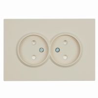 Розетка 2-местная с защитной шторкой STEKKER  б/з 250В 16А серия Эмили RST16-5116-08 кашемир soft touch 49903
