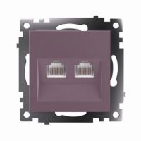 Розетка компьютерная 2-местная RJ-45 (механизм) STEKKER GLS00-7109-04 серия Катрин шоколад 50006