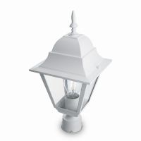 Светильник садово-парковый Feron 4103/PL4103 четырехгранный на столб 60Вт E27 230В, белый