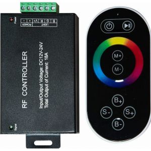Контроллер для светодиодной ленты с П/У черный, 18А 12-24В, LD55 21557