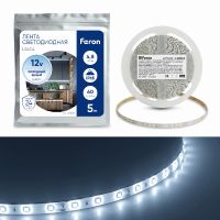 Cветодиодная LED лента Feron LS604, 60SMD(2835)/м 4.8Вт/м  5м IP65 12В 6500К