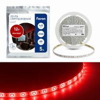 Cветодиодная LED лента Feron LS603, 60SMD(2835)/м 4.8Вт/м  5м IP20 12В красный