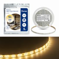 Cветодиодная LED лента Feron LS604, 60SMD(2835)/м 4.8Вт/м  5м IP65 12В 3000К