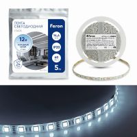 Cветодиодная LED лента Feron LS606, 60SMD(5050)/м 14.4Вт/м  5м IP20 12В 6500К