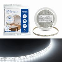Светодиодная LED лента Feron LS613 120SMD(2835)/m 9.6Вт/m 12В 5m 4000К 51637 Светодиодная LED лента Feron LS613 120SMD(2835)/m 9.6Вт/m 12В 5m 4000К 51637
