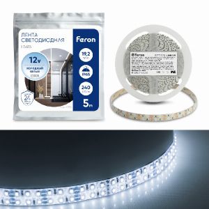 Cветодиодная LED лента Feron LS615, 240SMD(2835)/м 19.2Вт/м  5м IP65 12В 6500К 27733