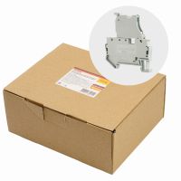 Зажим пружинный STEKKER 2-проводной проходной 40 мм²  (JXB ST 4) с размыкателем и предохранителем LD552-1-00 серый 50188