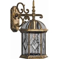 Светильник садово-парковый Feron PL131 шестигранный на стену вниз 60Вт E27 230В, черное золото