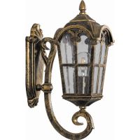 Светильник садово-парковый Feron PL102 четырехгранный на стену вверх 60Вт 230В E27, черное золото