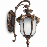 Светильник садово-парковый Feron PL4042 шестигранный на стену вниз 60Вт 230В E27, черное золото