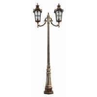 Светильник садово-парковый Feron PL5109 столб четырехгранный 2*100Вт 230В E27, черное золото