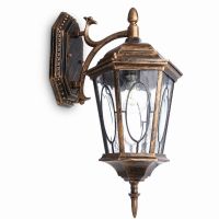 Светильник садово-парковый Feron PL161 шестигранный на стену вниз 60Вт E27 230В, черное золото