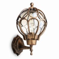 Светильник садово-парковый Feron PL3801  круглый на стену вверх 60Вт 230В E27, черное золото