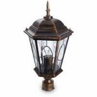 Светильник садово-парковый Feron PL152 шестигранный на столб 60Вт E27 230В, черное золото