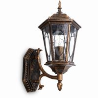 Светильник садово-парковый Feron PL160 шестигранный на стену вверх 60Вт E27 230В, черное золото