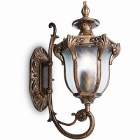 Светильник садово-парковый Feron PL4041 шестигранный на стену вверх 60Вт 230В E27, черное золото