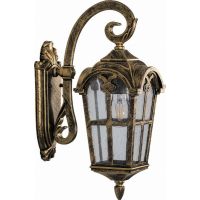 Светильник садово-парковый Feron PL103 четырехгранный на стену вниз 60Вт 230В E27, черное золото