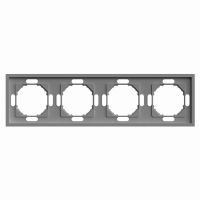 Рамка STEKKER PFR00-5004-10  4-местная серия Эмили платиново-серый soft touch 49965