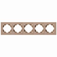 Рамка 5-местная металл STEKKER MFR00-7005-02 серия Катрин шампань 50026