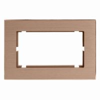 Рамка 2-местная (без перемычки) металл STEKKER MFR00-7012-02 серия Катрин шампань 50030
