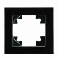 Рамка 1-местная для сенсорных механизмов подсветки стекло STEKKER GFR00-7001-05S серия Катрин черный 50304