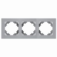 Рамка 3-местная металл STEKKER MFR00-7003-03 серия Катрин серебро 50019
