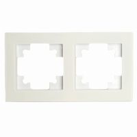 Рамка 2-местная стекло STEKKER GFR00-7002-01М серия Катрин белый матовый 49595