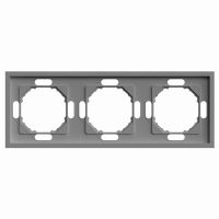 Рамка STEKKER PFR00-5003-10  3-местная серия Эмили платиново-серый soft touch 49964