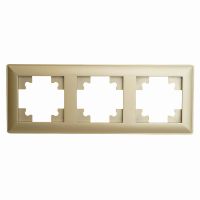 Рамка STEKKER PFR00-7003-08 3-местная серия Катрин золото 49608 Рамка STEKKER PFR00-7003-08 3-местная серия Катрин золото 49608
