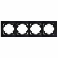 Рамка 4-местная металл STEKKER MFR00-7004-05 серия Катрин черный 50024 Рамка 4-местная металл STEKKER MFR00-7004-05 серия Катрин черный 50024