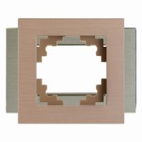 Рамка 2-местная (без перемычки) металл STEKKER MFR00-7012-03 серия Катрин серебро 50031